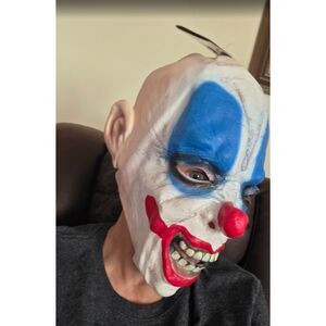 Scary Clown Halloween Mask Cosplay Horror Red Nose NWT New